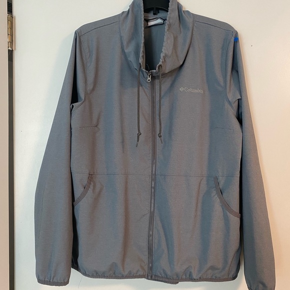 Columbia Windbreaker Jacket Women Size XL Gray Full Zip adjustablecollar - Picture 1 of 7